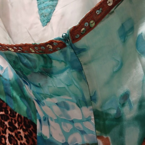 Petrol dress M Billy Sabbado silk-rayon blend like new