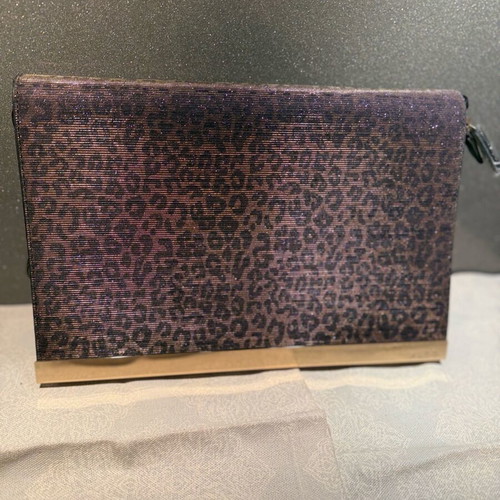 Aldo Elegant Clutch Crossbody Bag Like New Purple Animal Print
