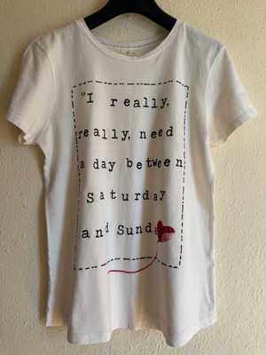 Oysho T-shirt with front design like new, size medium, white