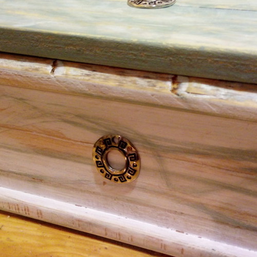 Handmade small furniture chests with varnish and decoration