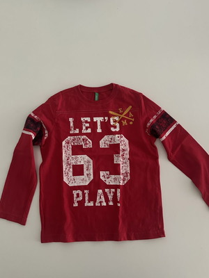 Benetton children's long-sleeve shirt red size 6-7 years 120 cm like new