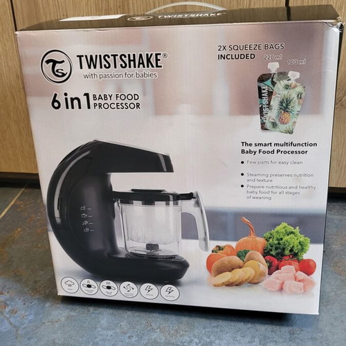 Twistshake Baby Food Steamer with Blender 0.9lt Black V2