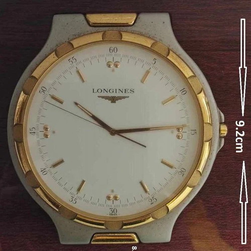 Longines Conquest table clock used with wooden base