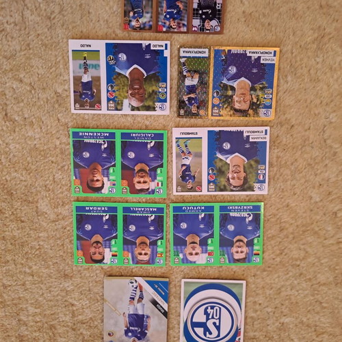 Panini Fifa Schalke Team Collectible Stickers and Cards like new, pack of 9