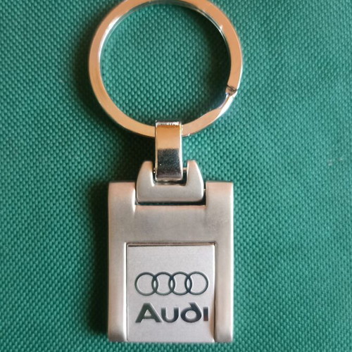 Vintage Audi metallic keychain, New Old Stock (NOS), 33g curved design