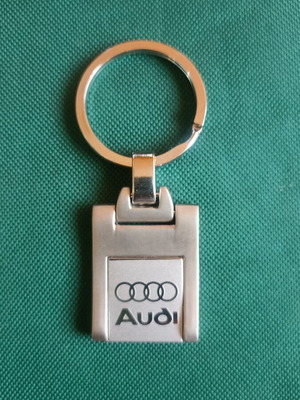 Vintage Audi metallic keychain, New Old Stock (NOS), 33g curved design