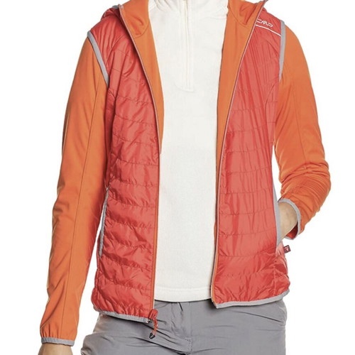 CMP Fix Hood Reverse Softshell Jacket new, women's size S, orange