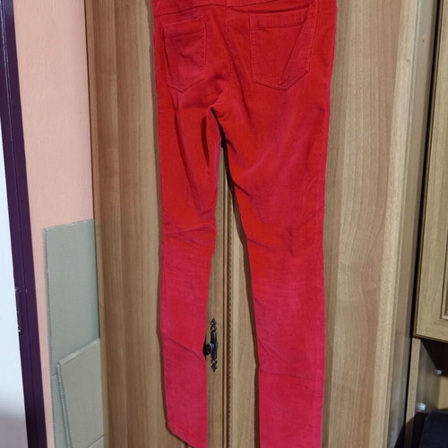 Women's red slim jeans used, leggings style, size L