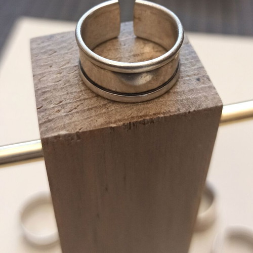 Set of 10 ring bases new, silver with patina