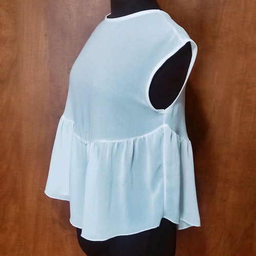 BSB Λευκή Αμάνικη Μπλούζα Peplum σαν καινούργιο
