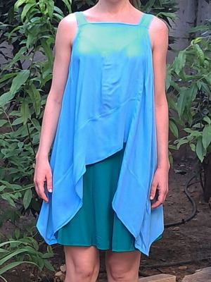 Sky blue airy asymmetric top