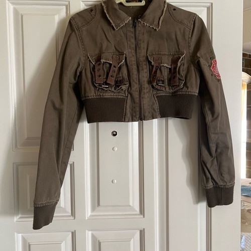 Crop jacket green like new, size L