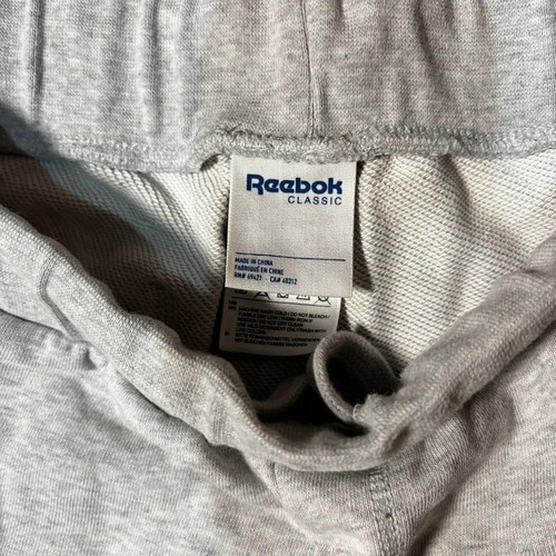 Reebok grey sweatpants with logo stripe, size M
