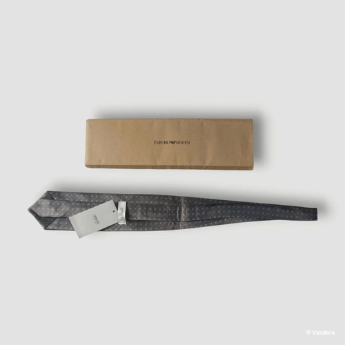Armani Collezioni silk tie, dark grey with geometric pattern