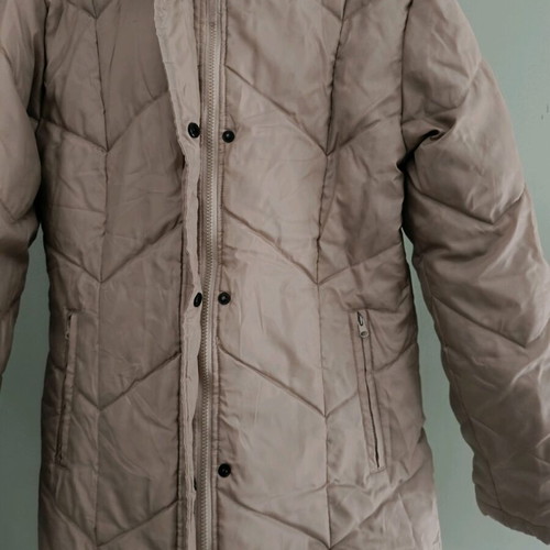 Quilted women's jacket used, beige, size M