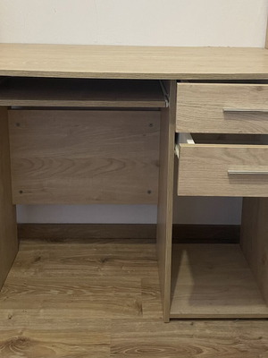 Desk with two drawers and sliding shelf