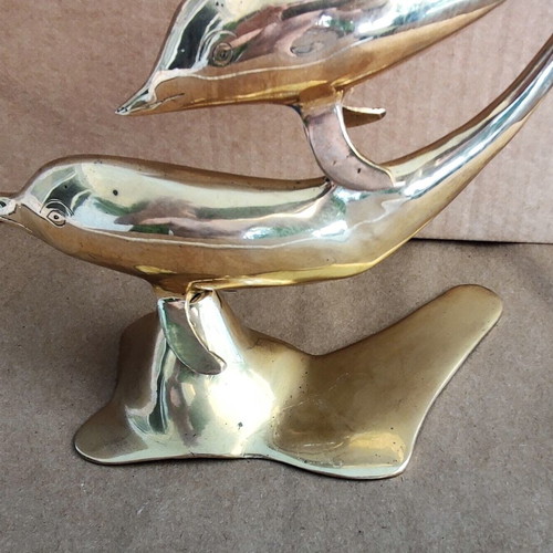 Brass decorative statue Dolphins like new