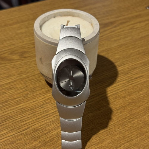 Oakley Time Bomb vintage 2000s watch, matte stainless steel