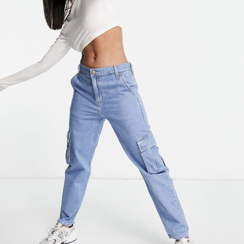 Levi's Cargo Jeans new women's blue cotton hemp blend