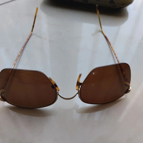 Vogue vintage sunglasses brown with gold frame, like new