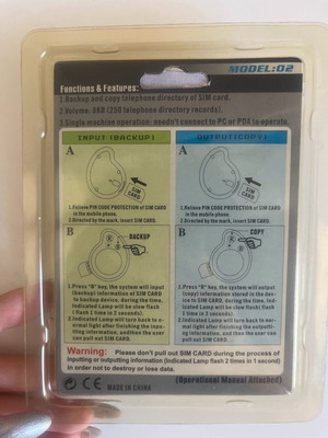 Sim card backup machine vintage, unused