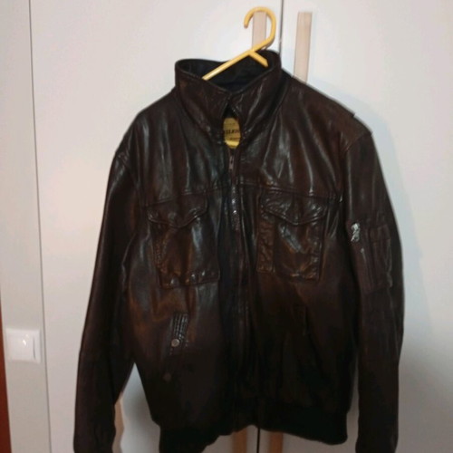 Leather Milestone flight jacket like new, brown, size L