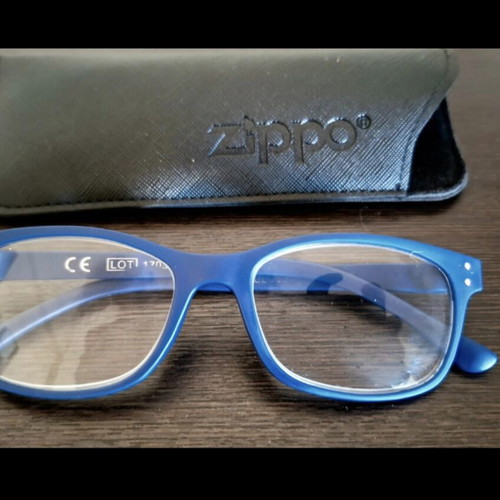 Zippo Reading Glasses +3.50 Blue Soft Touch like new