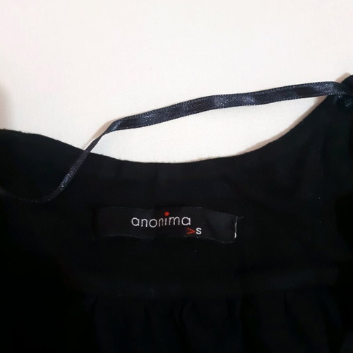 Anonima black short mini dress with 3/4 sleeves like new