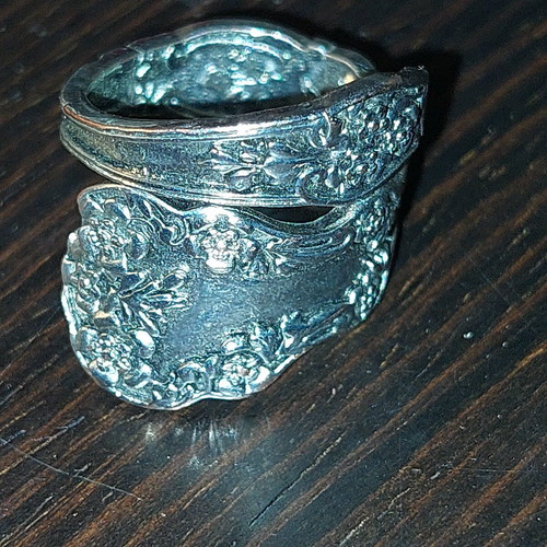 Spoon Ring handmade, silver 99.25%, like new, vintage style