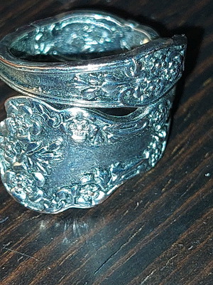 Spoon Ring handmade, silver 99.25%, like new, vintage style