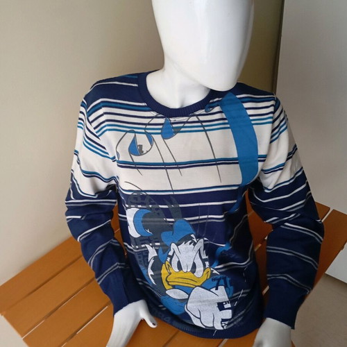 Ανδρικό πουλόβερ Surf μπλε με ζωγραφιά Donaldduck, μακρυμάνικο σαν καινούργιο