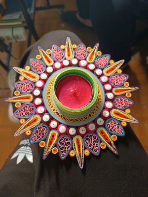 Handmade quilling tealight holder new
