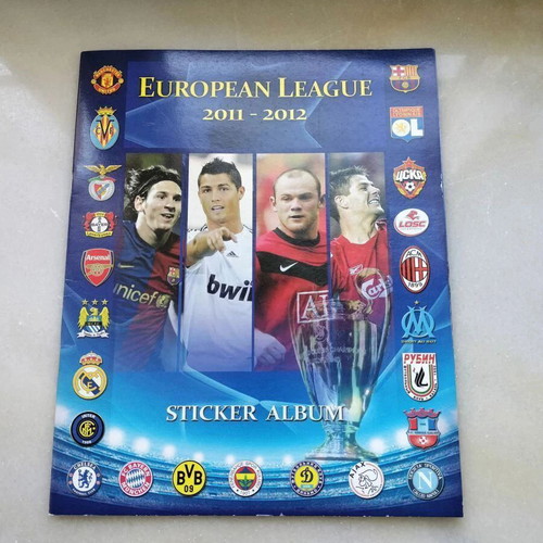 European League 2011-2012 sticker album used with 46/468 stickers