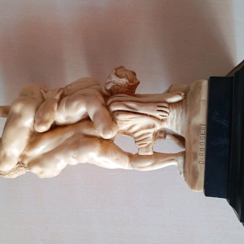 Heracles and Diomedes statue Ruggeri vintage like new