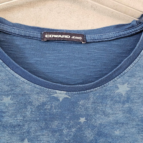 Edward Jeans men's T-shirt blue with stars medium used