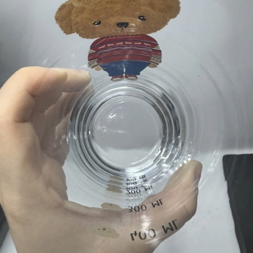 Glass with teddy bear design like new from LCW