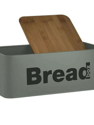 Bread Box with Lid Metal New in Green Color 33x18x12cm