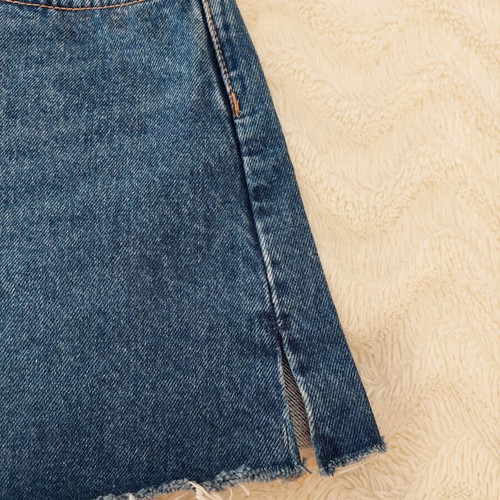 Weekday high-waisted women's denim shorts, blue, XL-XXL