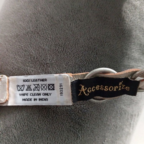 Silver leather belt new 105 cm with impressive design