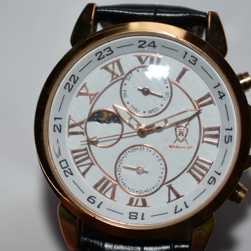 Konigswerk Mens Watch Quarz with Day Date Moonphase functions new