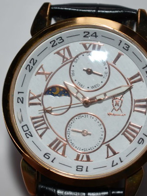 Konigswerk Mens Watch Quarz with Day Date Moonphase functions new