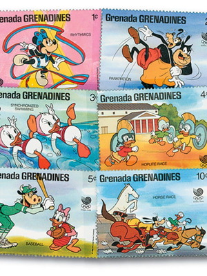 Disney Seoul Olympics 1988 Stamps Set 6 new