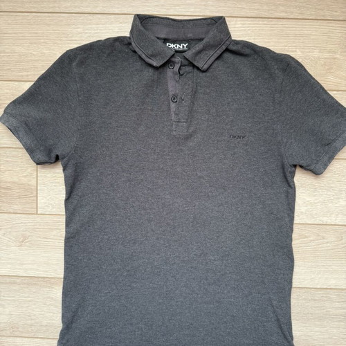 DKNY Men's Classic Polo Shirt Size S, charcoal