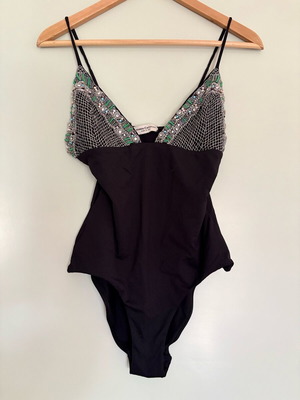 Vanda Catucci bodysuit like new, black with decorative stones