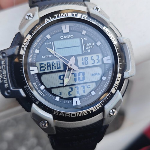 Casio Twin Sensor SGW400 watch used with barometer and altimeter