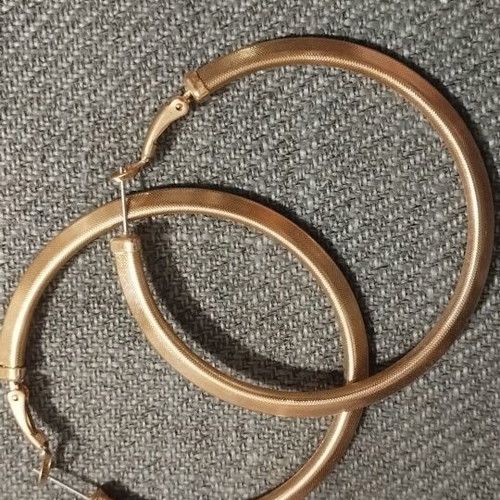 Gold Textured Hoop Earrings new, large elegant design