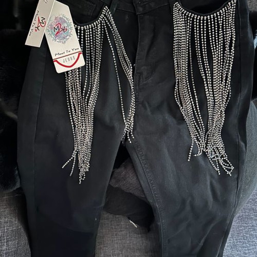 Jeans with rhinestones new medium A-Style