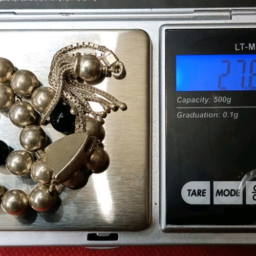 Silver 925 komboloi with semiprecious stones, like new