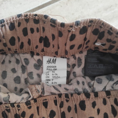 Girls' Leopard Print Pants H&M new, size 6-7 years, brown