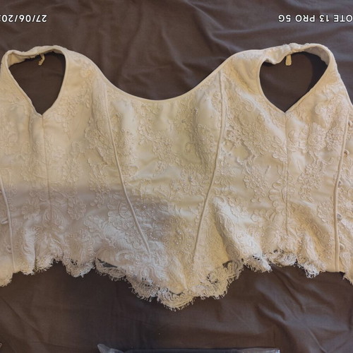 Handmade wedding dress like new, romantic, size S/M, cotton-silk